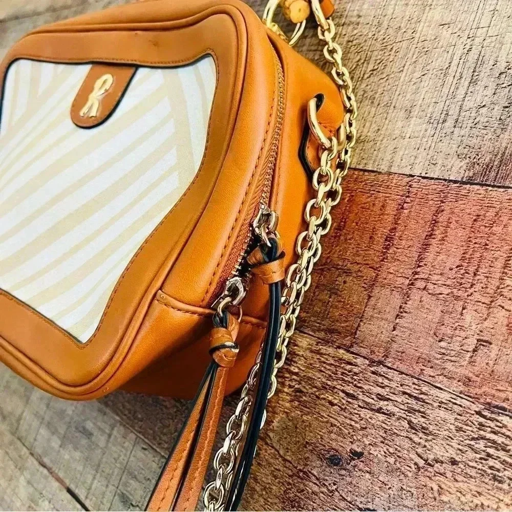 Roberta Di Camerino Italian Leather Camera Case Style With Chain Crossbody Strap
